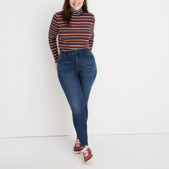 MADEWELL Curvy High-Rise Skinny Jeans in Tarren Wash THERMOLITE Edition {NN46} - Picture 1 of 8